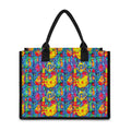 Abstract Psychedelic Print Canvas Tote Bag