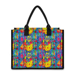 Abstract Psychedelic Print Canvas Tote Bag