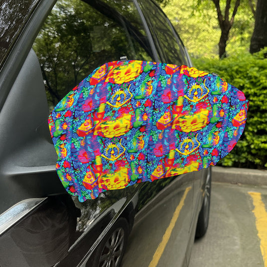 Abstract Psychedelic Print Car Side Mirror Covers