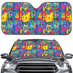 Abstract Psychedelic Print Car Windshield Sun Shade