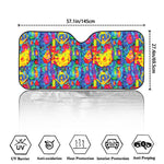 Abstract Psychedelic Print Car Windshield Sun Shade