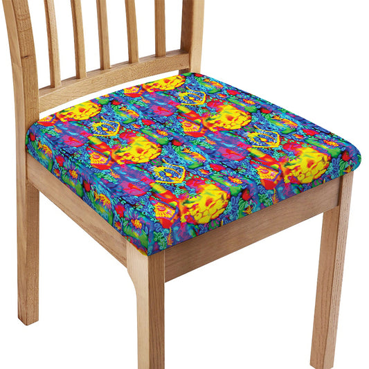 Abstract Psychedelic Print Chair Cushion Cover