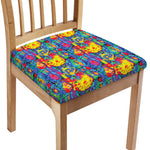 Abstract Psychedelic Print Chair Cushion Cover