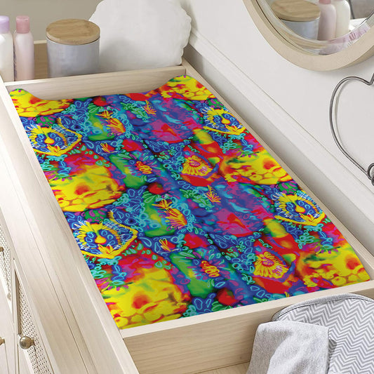 Abstract Psychedelic Print Changing Pad Cover