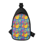 Abstract Psychedelic Print Chest Bag
