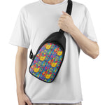 Abstract Psychedelic Print Chest Bag