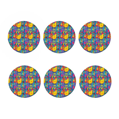 Abstract Psychedelic Print Coaster Set