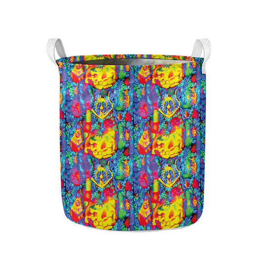 Abstract Psychedelic Print Collapsible Laundry Basket