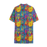 Abstract Psychedelic Print Cotton Hawaiian Shirt
