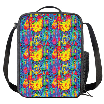 Abstract Psychedelic Print Crossbody Lunch Bag