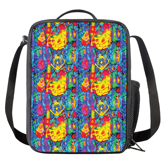 Abstract Psychedelic Print Crossbody Lunch Bag