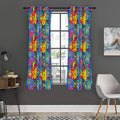 Abstract Psychedelic Print Grommet Curtain Panels