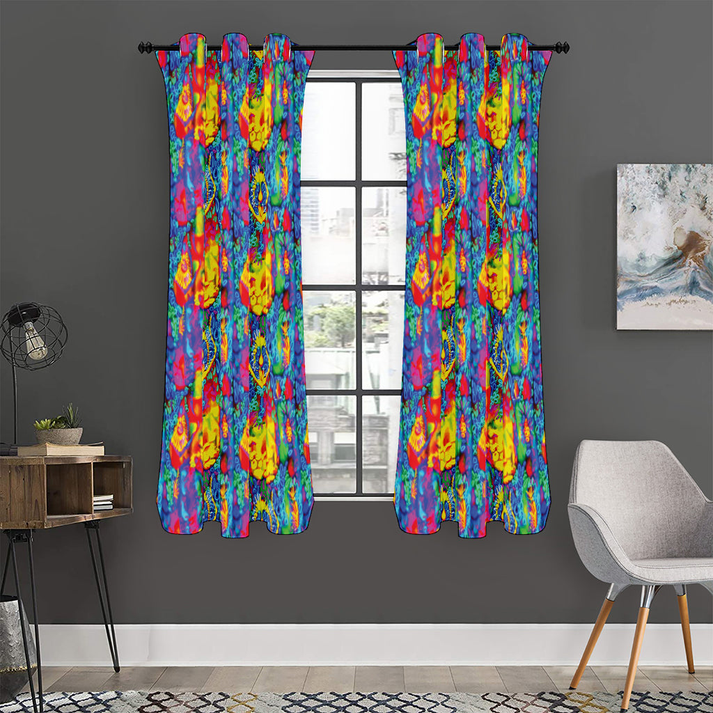 Abstract Psychedelic Print Curtain
