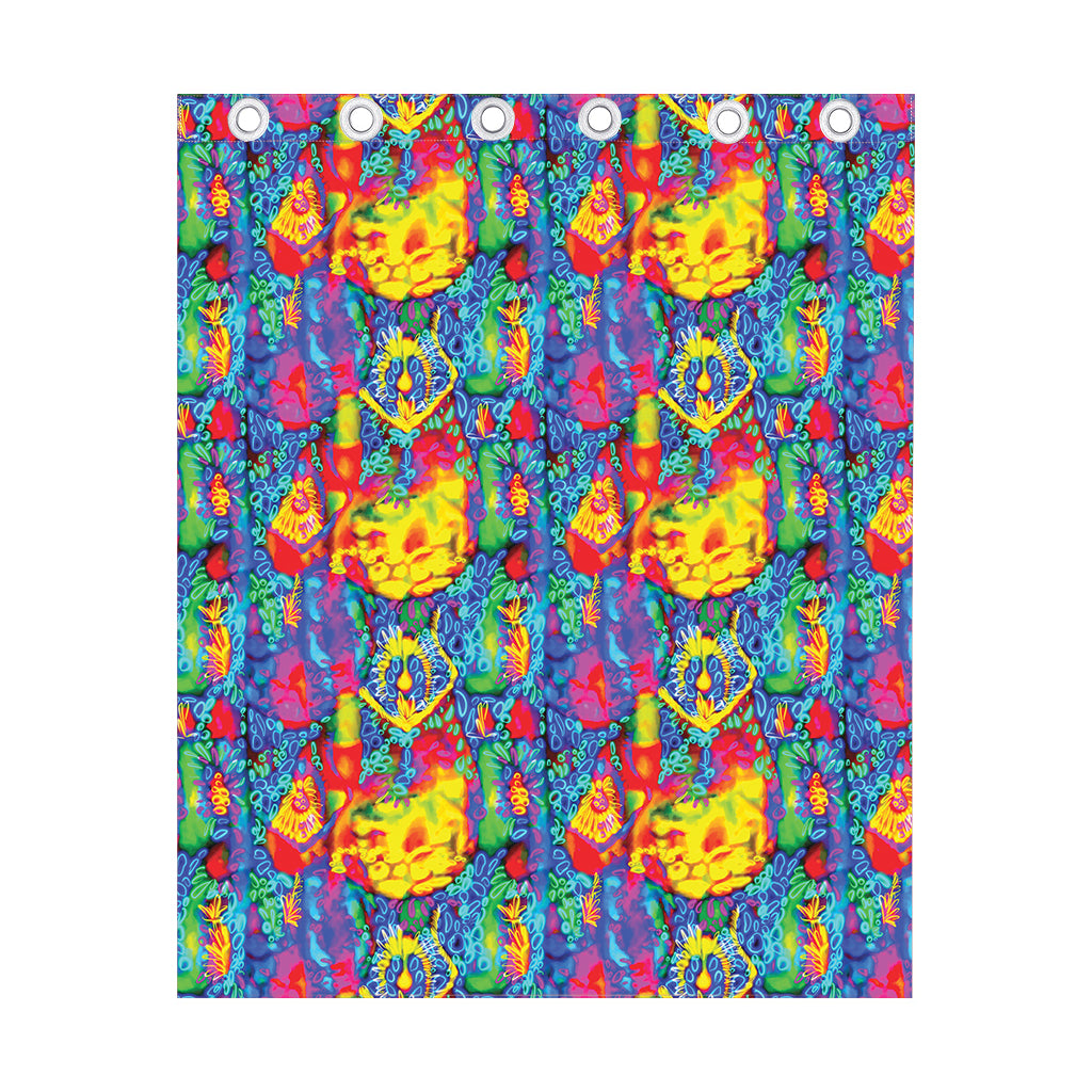 Abstract Psychedelic Print Curtain