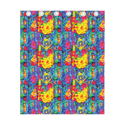 Abstract Psychedelic Print Curtain