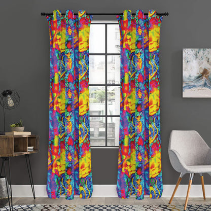 Abstract Psychedelic Print Curtain