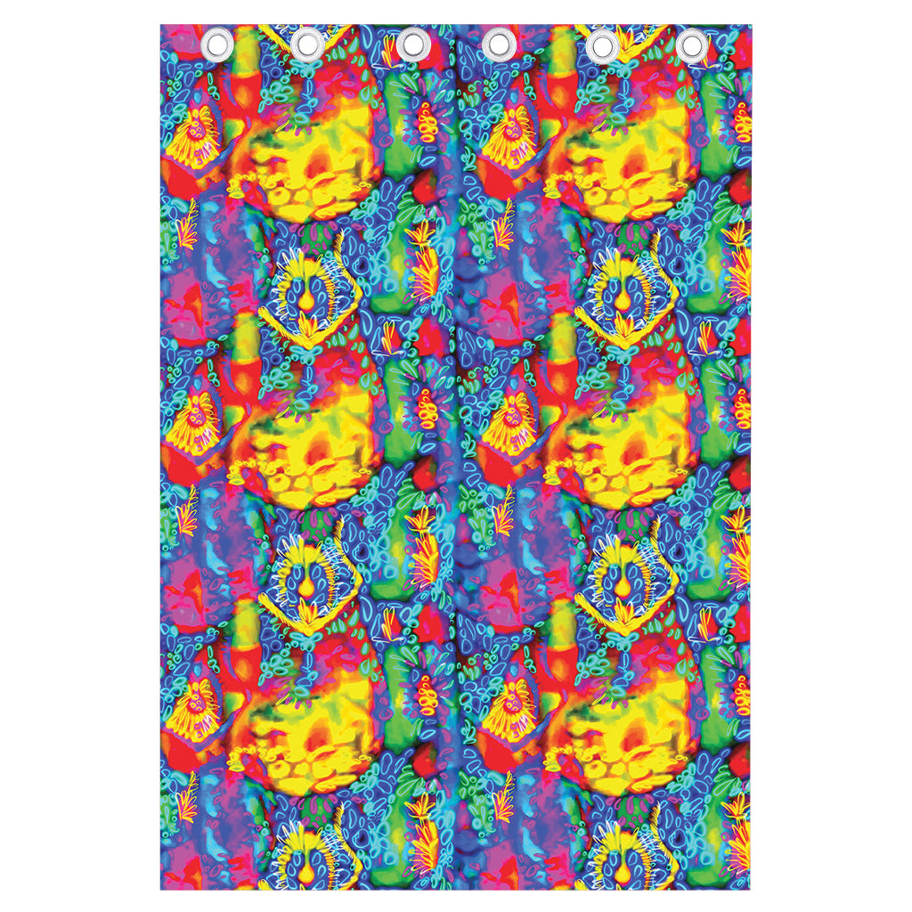 Abstract Psychedelic Print Curtain