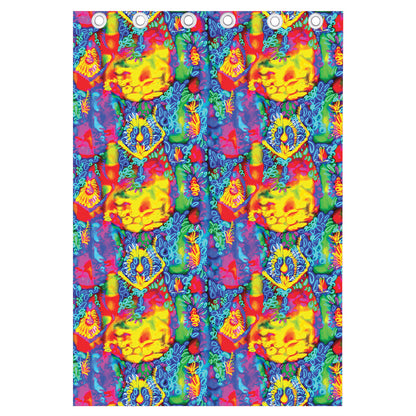 Abstract Psychedelic Print Curtain