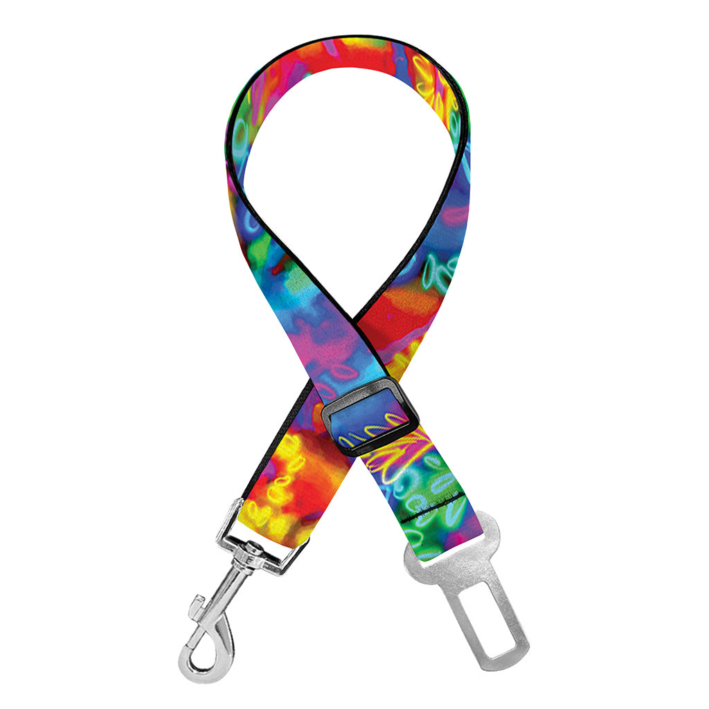 Abstract Psychedelic Print Dog Seat Belt