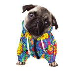 Abstract Psychedelic Print Dog Zip Up Hoodie