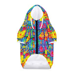 Abstract Psychedelic Print Dog Zip Up Hoodie