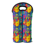 Abstract Psychedelic Print Double Neoprene Wine Tote