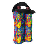 Abstract Psychedelic Print Double Neoprene Wine Tote
