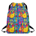 Abstract Psychedelic Print Drawstring Backpack