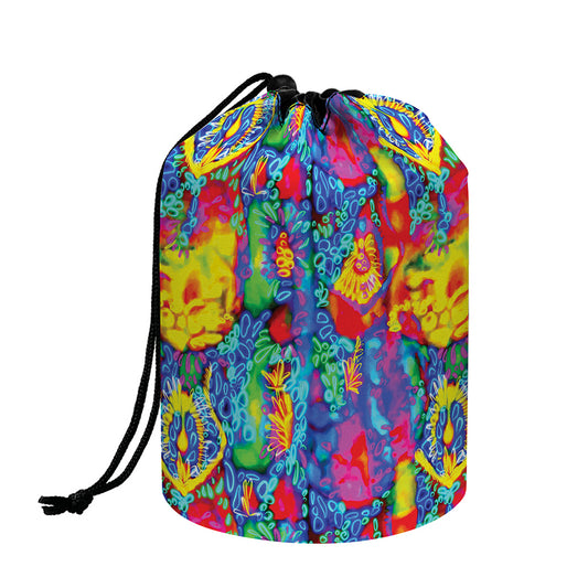 Abstract Psychedelic Print Drawstring Makeup Bag