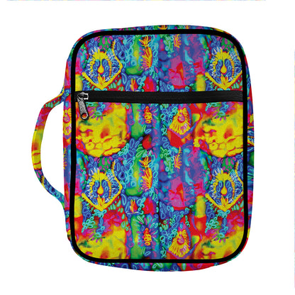 Abstract Psychedelic Print Front Pocket Bible Bag