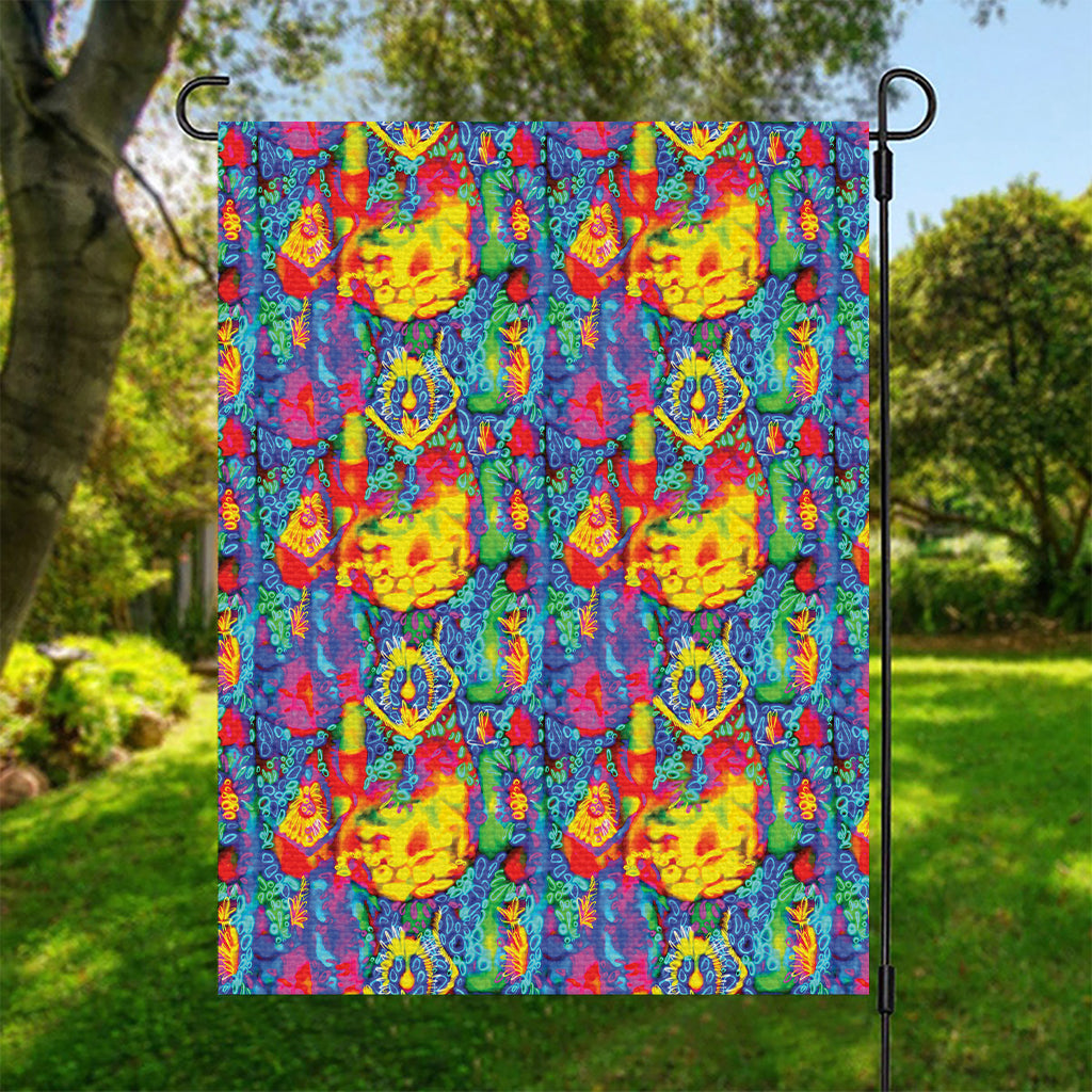 Abstract Psychedelic Print Garden Flag