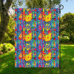 Abstract Psychedelic Print Garden Flag