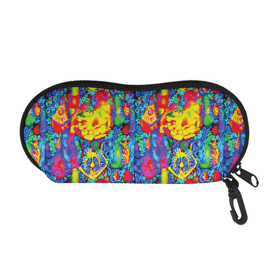 Abstract Psychedelic Print Glasses Case