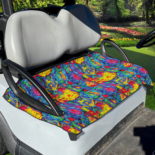 Abstract Psychedelic Print Golf Cart Seat Cover