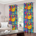Abstract Psychedelic Print Grommet Curtains