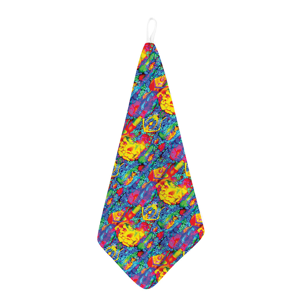 Abstract Psychedelic Print Hand Towel