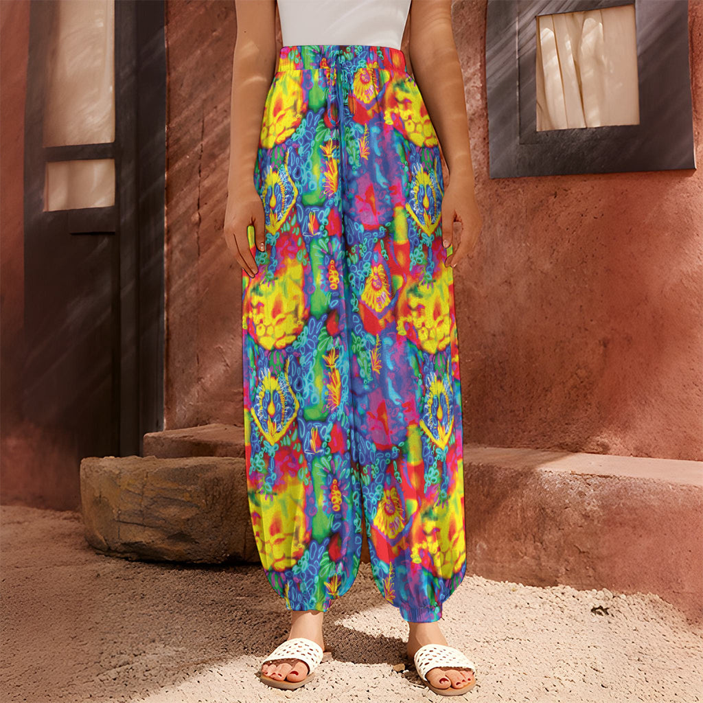 Abstract Psychedelic Print Harem Pants