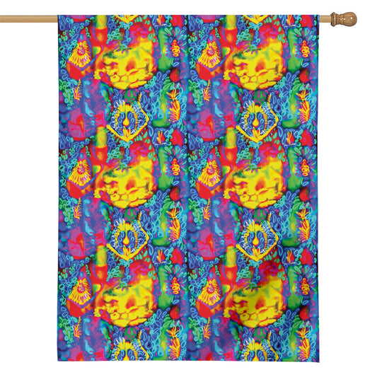 Abstract Psychedelic Print House Flag