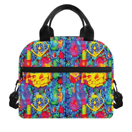 Abstract Psychedelic Print Insulated Lunch Bag