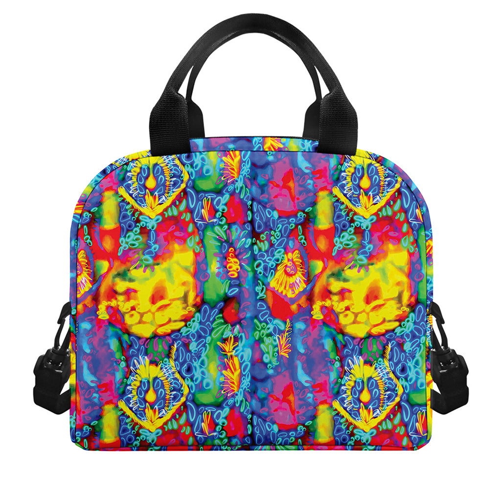 Abstract Psychedelic Print Insulated Lunch Bag