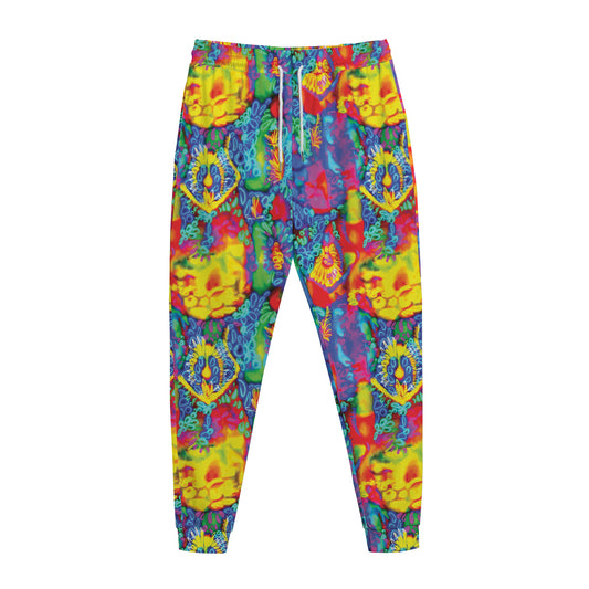Abstract Psychedelic Print Jogger Pants