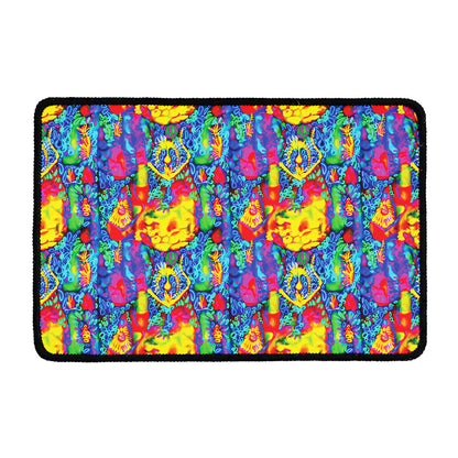 Abstract Psychedelic Print Kitchen Mat