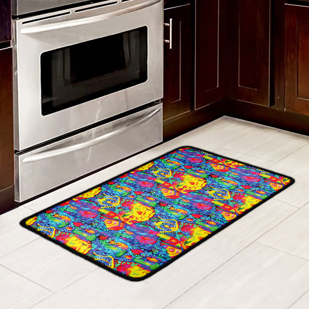 Abstract Psychedelic Print Kitchen Mat
