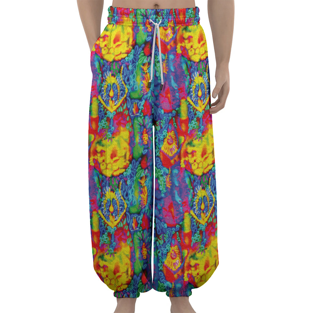 Abstract Psychedelic Print Lantern Pants
