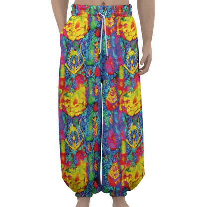 Abstract Psychedelic Print Lantern Pants