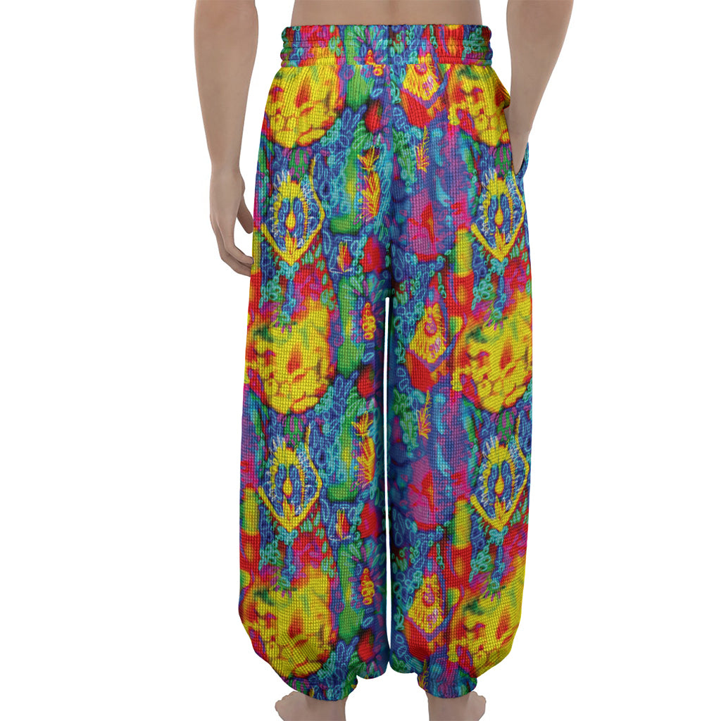 Abstract Psychedelic Print Lantern Pants