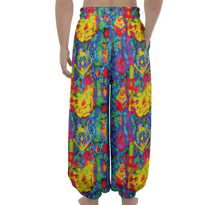 Abstract Psychedelic Print Lantern Pants