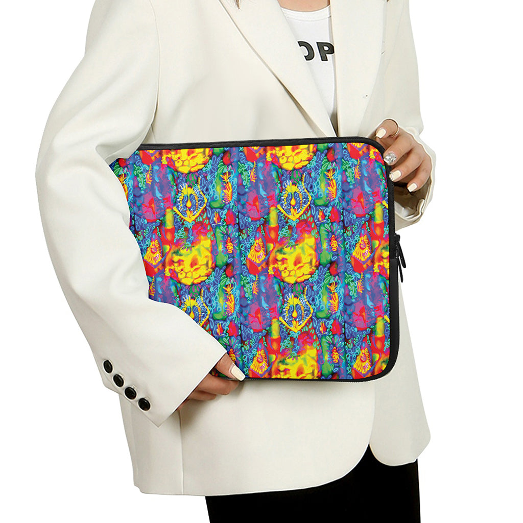 Abstract Psychedelic Print Laptop Sleeve