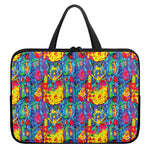 Abstract Psychedelic Print Laptop Sleeve With Handle