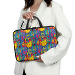 Abstract Psychedelic Print Laptop Sleeve With Handle